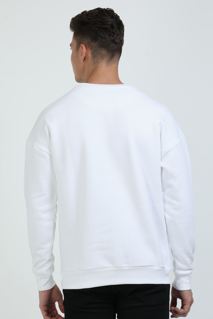 Oversized White SweatShirt | Unisex Regular Fit